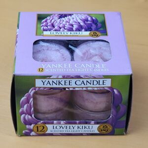 Yankee Candle Scented Tea Lights Box Of 12 Lovely Kiku .35oz Burn 4-6 Hour